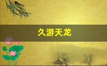 久游天龙(戏游天龙)